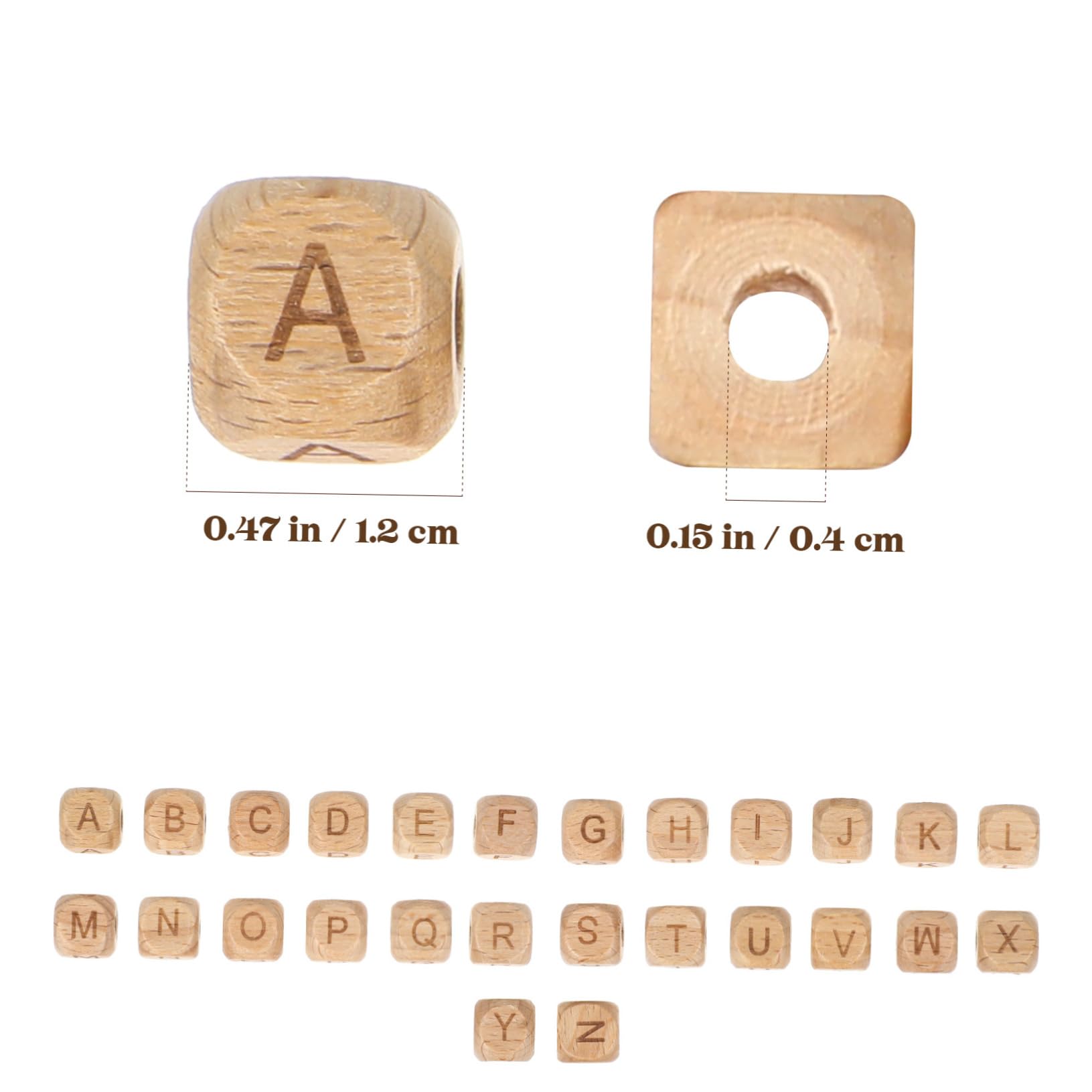 LIFKOME 260stücke Holzperlen Buchstaben Gemischte Alphabetperlen Quadratische Buchstabenholzperlen Für Armbänder Halsketten Bastelarbeiten Und Diy-schmuck