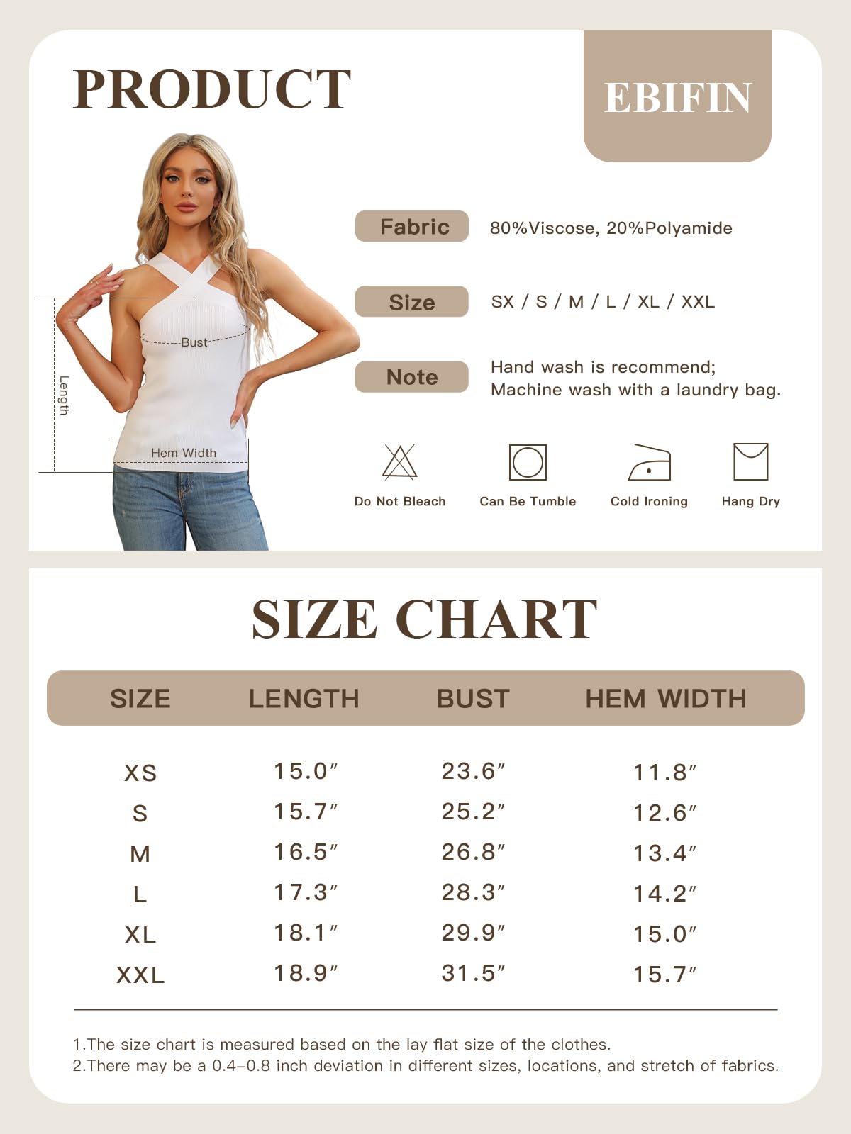 Camiseta sin mangas para mujer, cuello halter, cruzada, informal, ligera, cuello en V, de punto