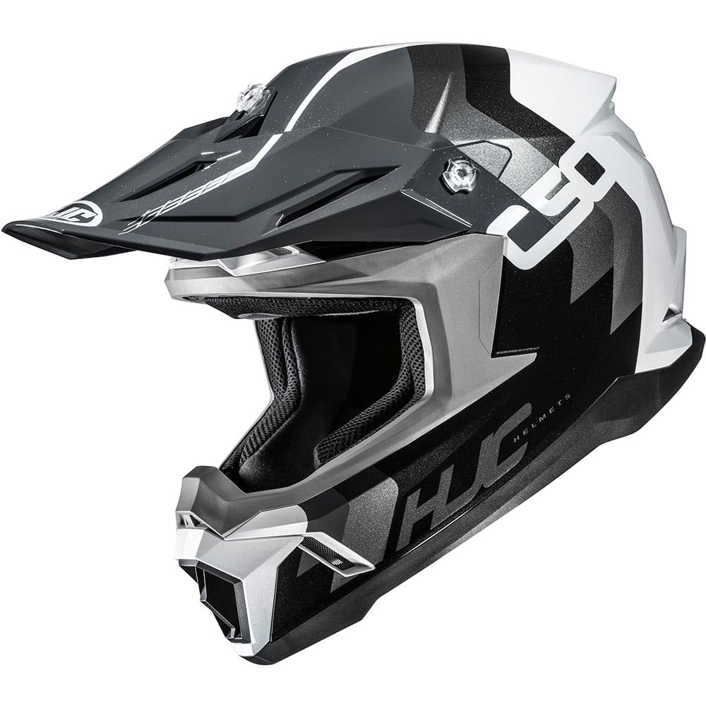 HJC, Motocross Helm C50 PRIMAL Grey White Black MC5, M