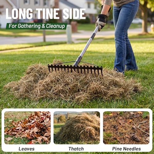 Rastrillo Jardín Doble Cara Heavy Duty 63" Acero Inox miniatura 3