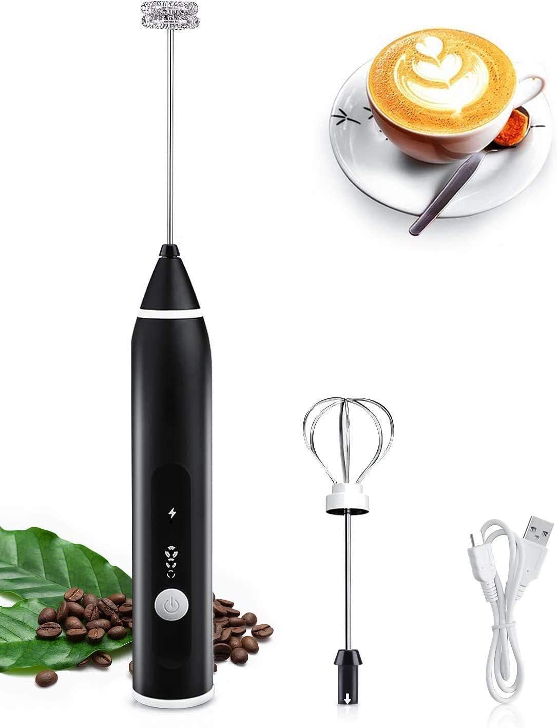 Fomatrade Rechargeable Milk Frother Handheld Electric Foam Maker with