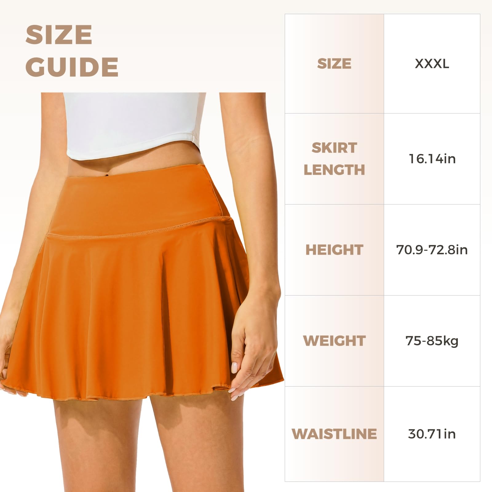 Tennisrock für Damen, Sport-Skort mit Taschen, hoher Bund, schwarzer Rock mit Shorts, für viel Bewegungsfreiheit bei Training und Freizeit, Nylon-Spandex, Größen S-XXXL