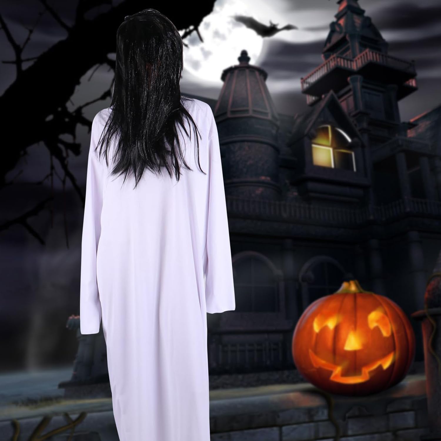 Amazon.co.jp: [KASTOBS] 貞子コスプレ衣装 ハロウィン幽霊 コスプレ