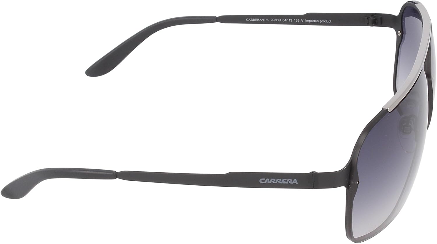 Carrera CA91/S Rectangular Sunglasses, Matte Black, 64 mm