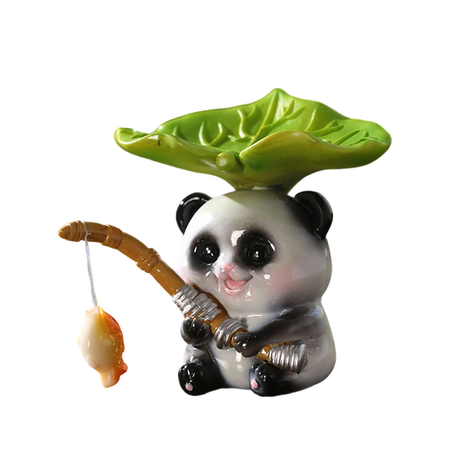 Uitndvyte C Artoon Animal Fishing Sculpture Landscape Art Piece For Desktop Home Decor Home Decor Fishing Animal