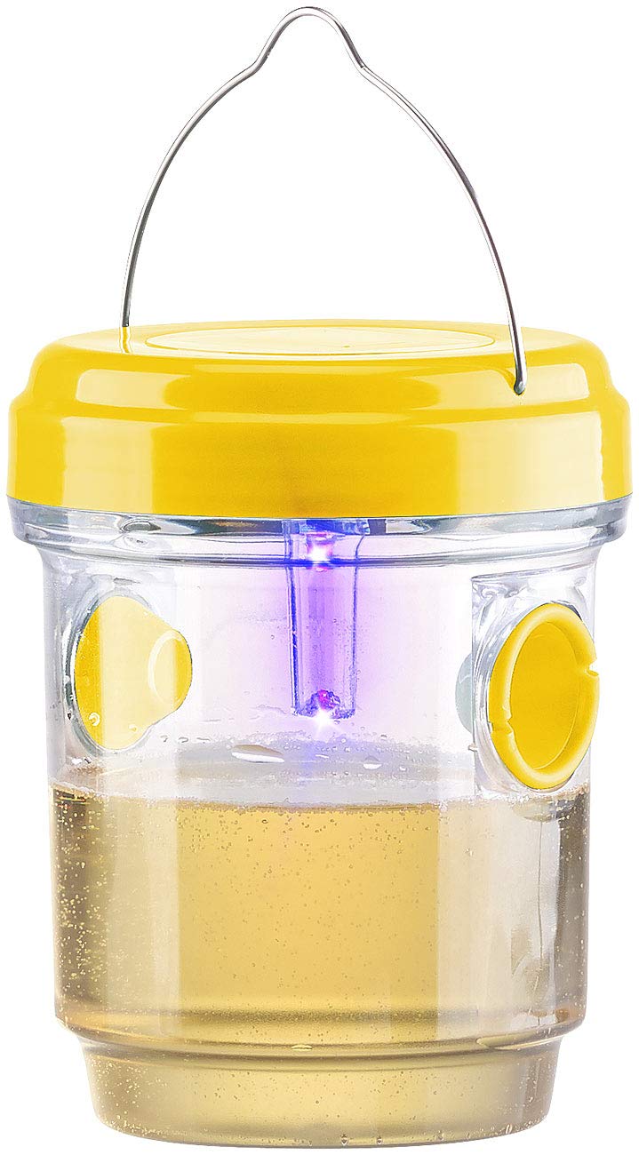 Exbuster Insekten-Fallen: 8er-Set giftfreie Solar-LED-Insektenfalle zum Aufhängen und Hinstellen (Insektenfallen für Fliegen, Wespen-Falle)