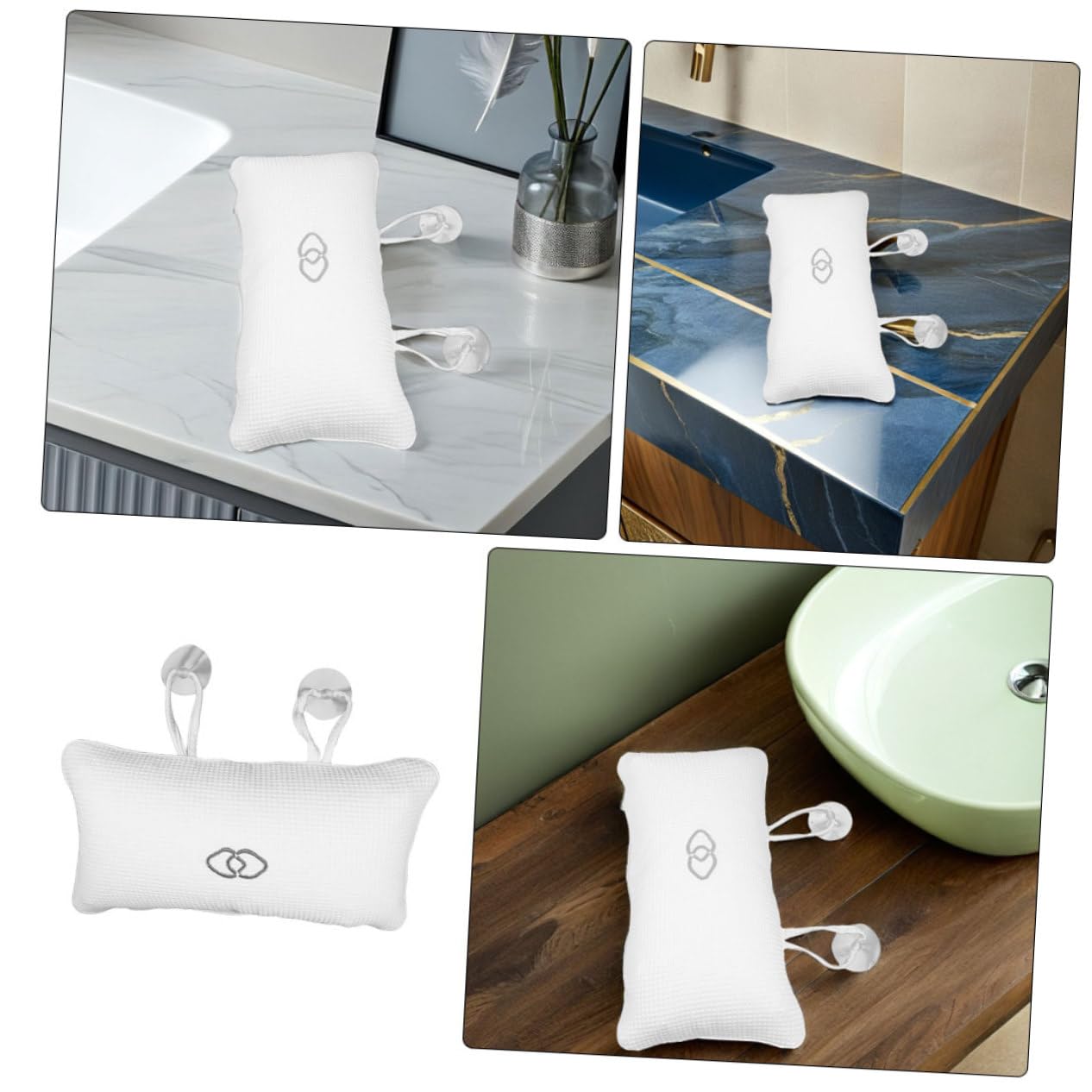 FOMIYES 3 Pezzi Cuscini Bagno Ergonomici con Ventose Supporto Rapido Asciutto per e Cuscino Vasca Bagno Hotel e Spa Design Elegante e Confortevole