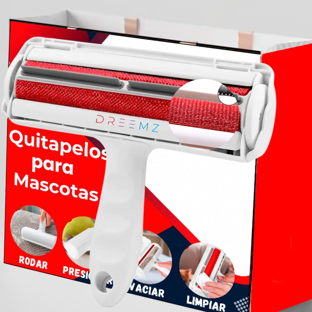 DREEMZ Quitapelos Mascotas Cepillo Quita Pelos Perro Gato Recoge Pelos Mascotas Quitar Pelos Rodillo Removedor de Pelo de Mascotas Cepillo Quitapelos de Muebles Alfombras Lavable y Reutilizable