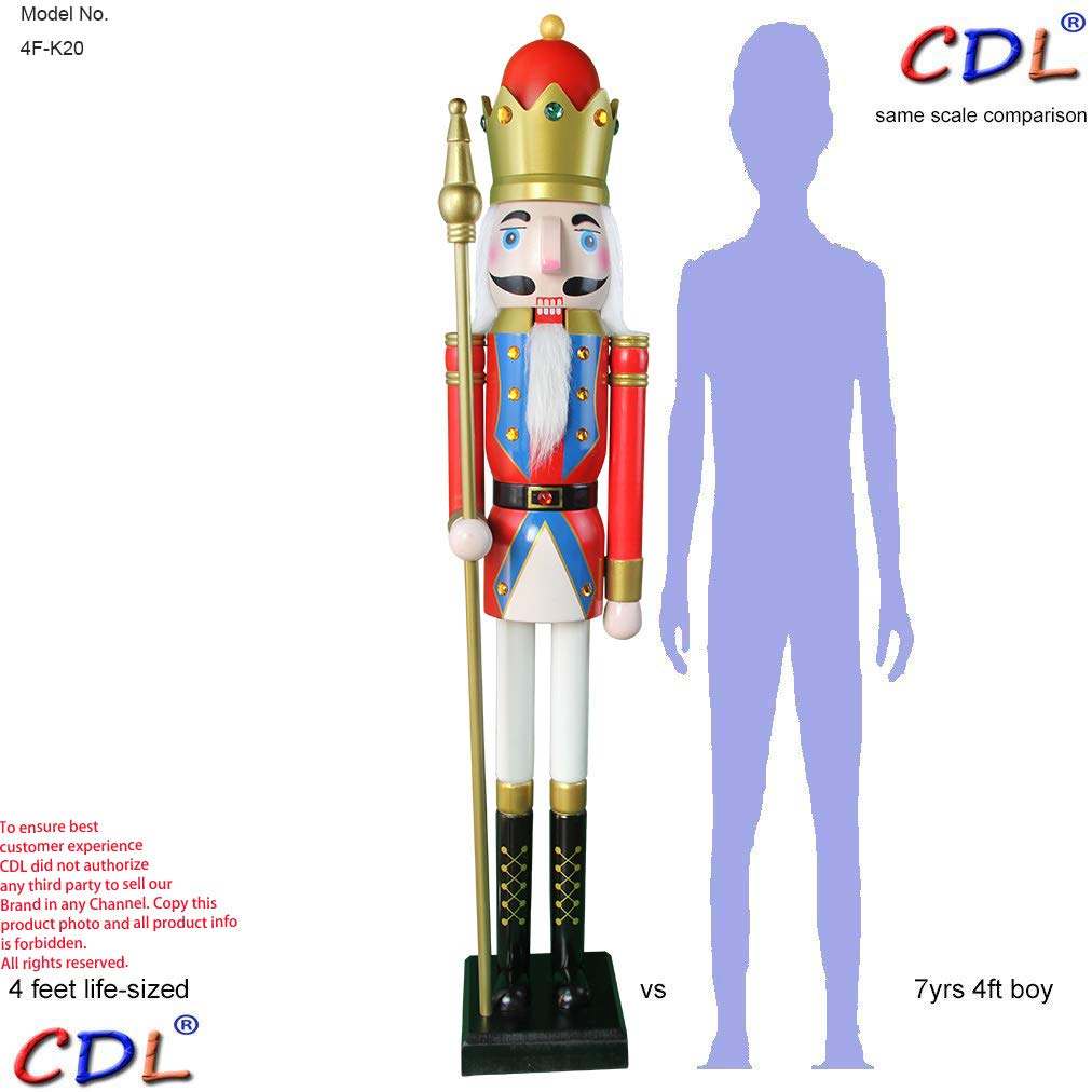 Figurine géante de casse-noisette En bois 4 feet King Red K20.