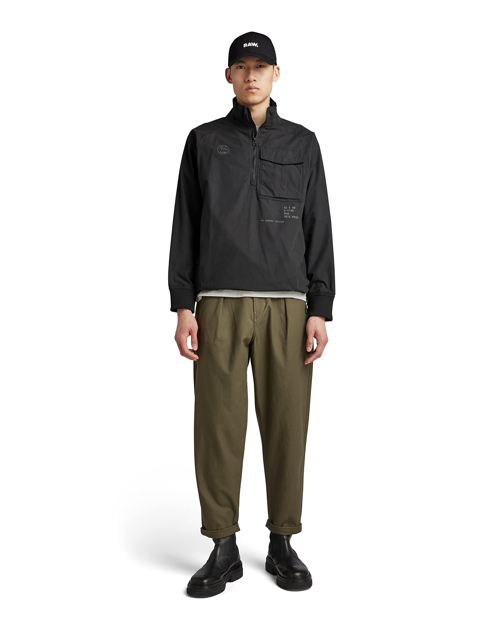 G-Star Men's Black (Dk Black D21983-A790-6484) Half Zip Overshirt, Large