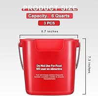 Vista 2 de Uiifan 3 Pcs 6 Quart Cleaning Bucket Small Sanitizing Square Bucket Detergent Pail Plastic Cleaning Pail with Handles and Measurements Spout for