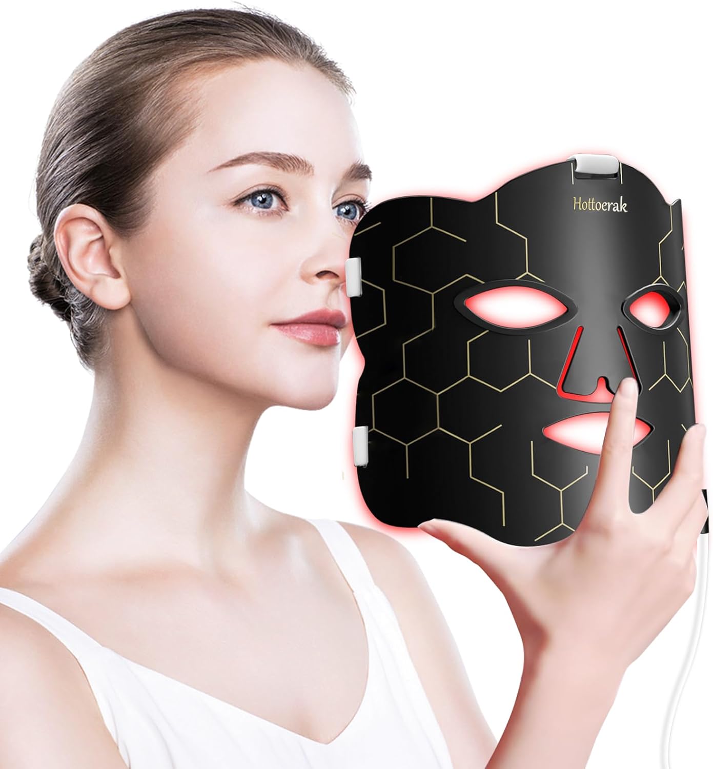 Near-Infrared Light for Face, Portable LED Face mask with Power Bank, Red Light Lamp with Timing Function at Home Near-Infrared Light for Face, Portable LED Face mask with Power Bank, Red Light Lamp with Timing Function at Home