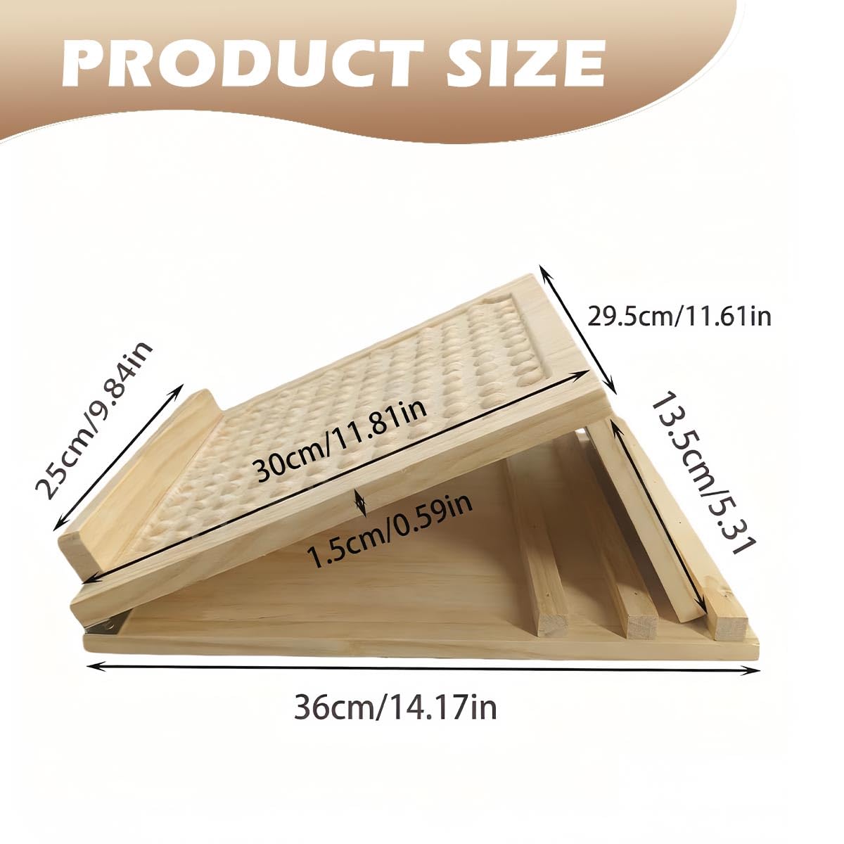 Pedana inclinata in legno, 4 angoli di inclinazione, regolabile, per allungamento, equilibrio, allenamento
