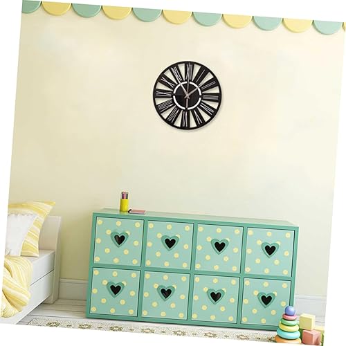Miniatura 4 de PRETYZOOM Reloj de pared analógico, número romano, decoración de pared grande, decoración moderna para el hogar