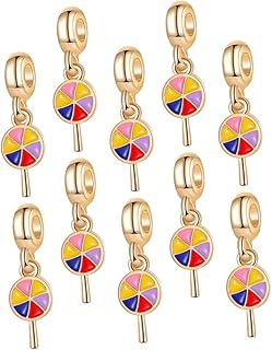 VILLFUL 10 Pçs Pingente De Pirulito Colares De Doces Colar De Charme Colar De Música Brinco De Pirulito Pingente De Roupas DIY Pingente De Fazer Joias Suprimentos Charme Para Joias DIY