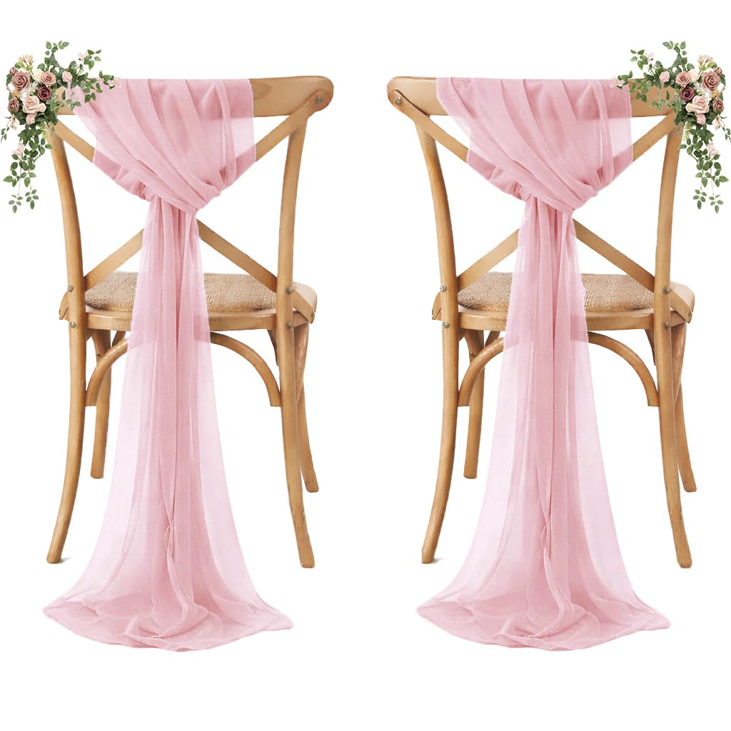 MDS® Pack of 75 Chiffon Chair Sashes Bows for Wedding Events Supplies, Decorations for Birthday Party, Graduation, Engagement, Chair Sashes fits