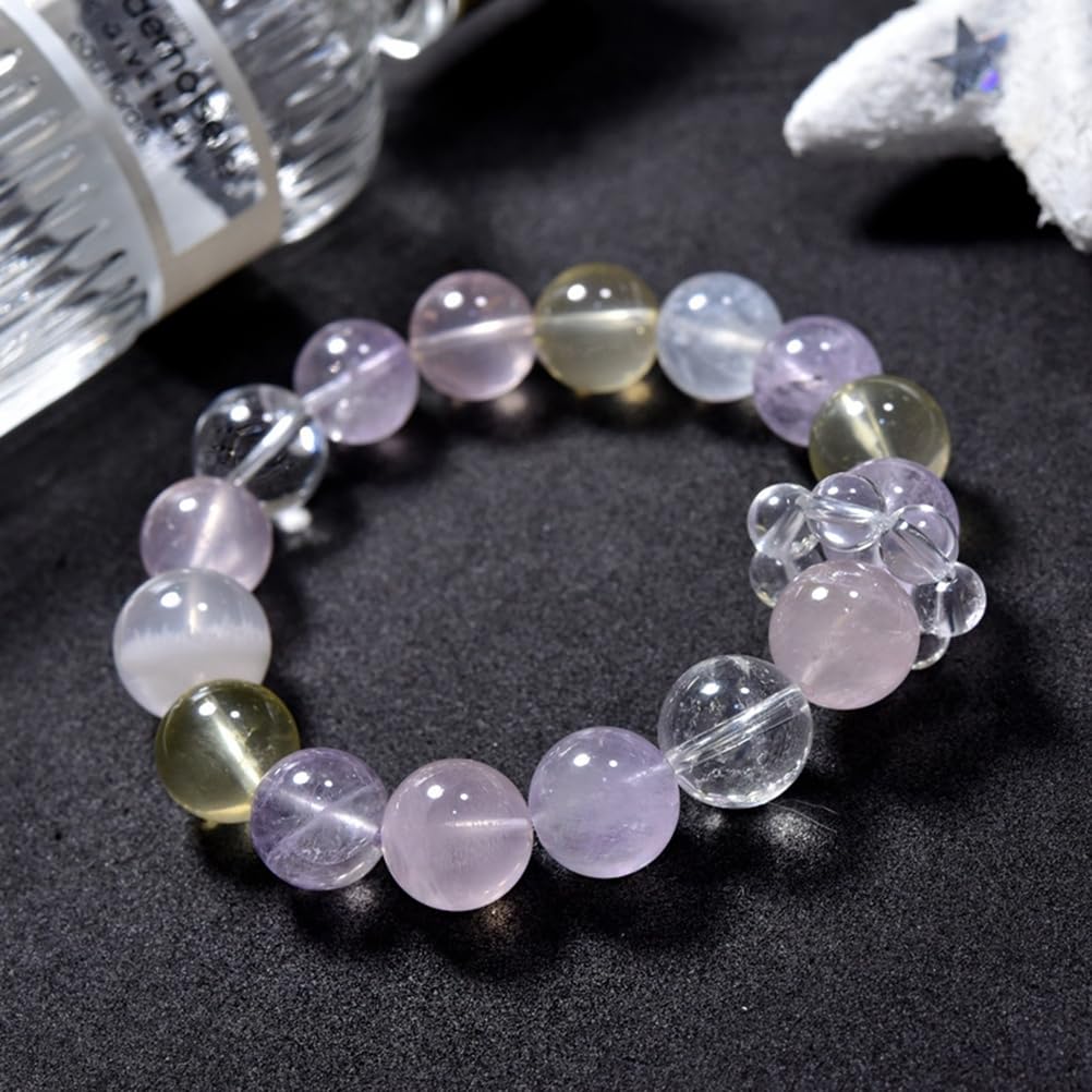 Pulsera de Cuentas Redondas elásticas Hecha a Mano, joyería de Cristal multigema Natural, Pulseras de Cuentas con Piedras Preciosas de Colores, Regalo Espiritual para Mujeres
