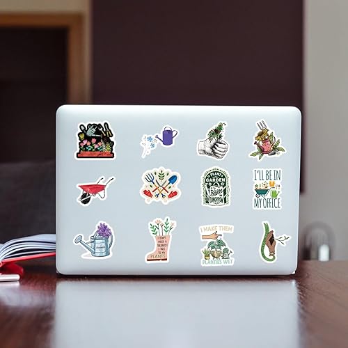 Miniatura 6 de Paquete de 62 calcomanías de jardinería, calcomanías estéticas impermeables de vinilo para botella de agua, patineta, laptop, teléfono, diario,