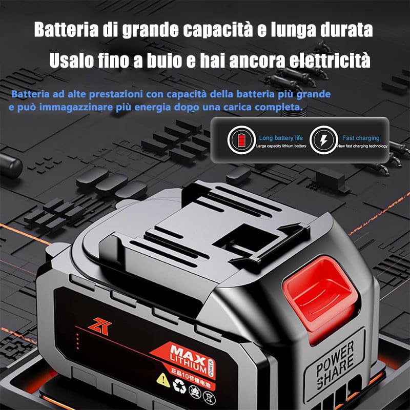 Forbice Potatura a Batteria 50mm con Asta di Estensione: Cesoie Potatura Elettriche Professionali con 4500 mAh Batteria - Forbice Elettrica per Potatura conCassetta degli attrezzi nera,2batteries