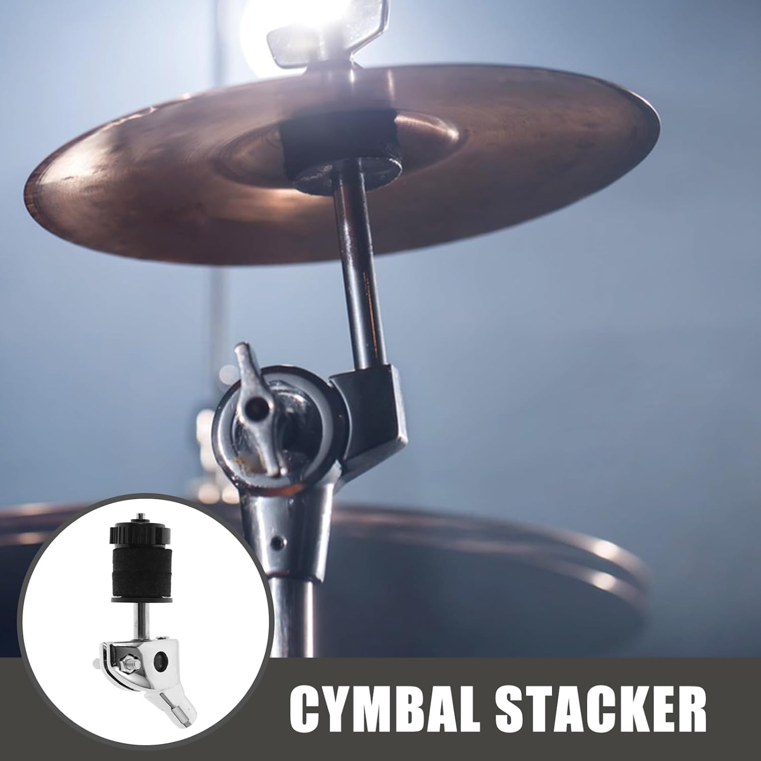 Cymbal Stacker Attachment for Percussion Drums and Felt Material Shock Absorption Design for Drum Kits Cymbal Holder Support