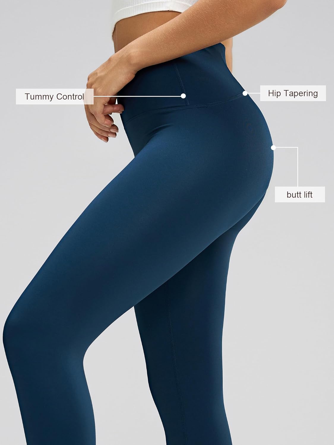 MCEDAR Compression Leggings No Front Seam for Women 25" with Pocket High Waisted Tummy Control Yoga Pants - Image 5