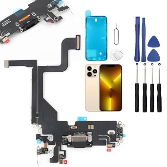 Dock Connector Replacement for iPhone 13 Pro USB Charging Port Flex Cable Microphone Replacement for iPhone 13 Pro with Tools