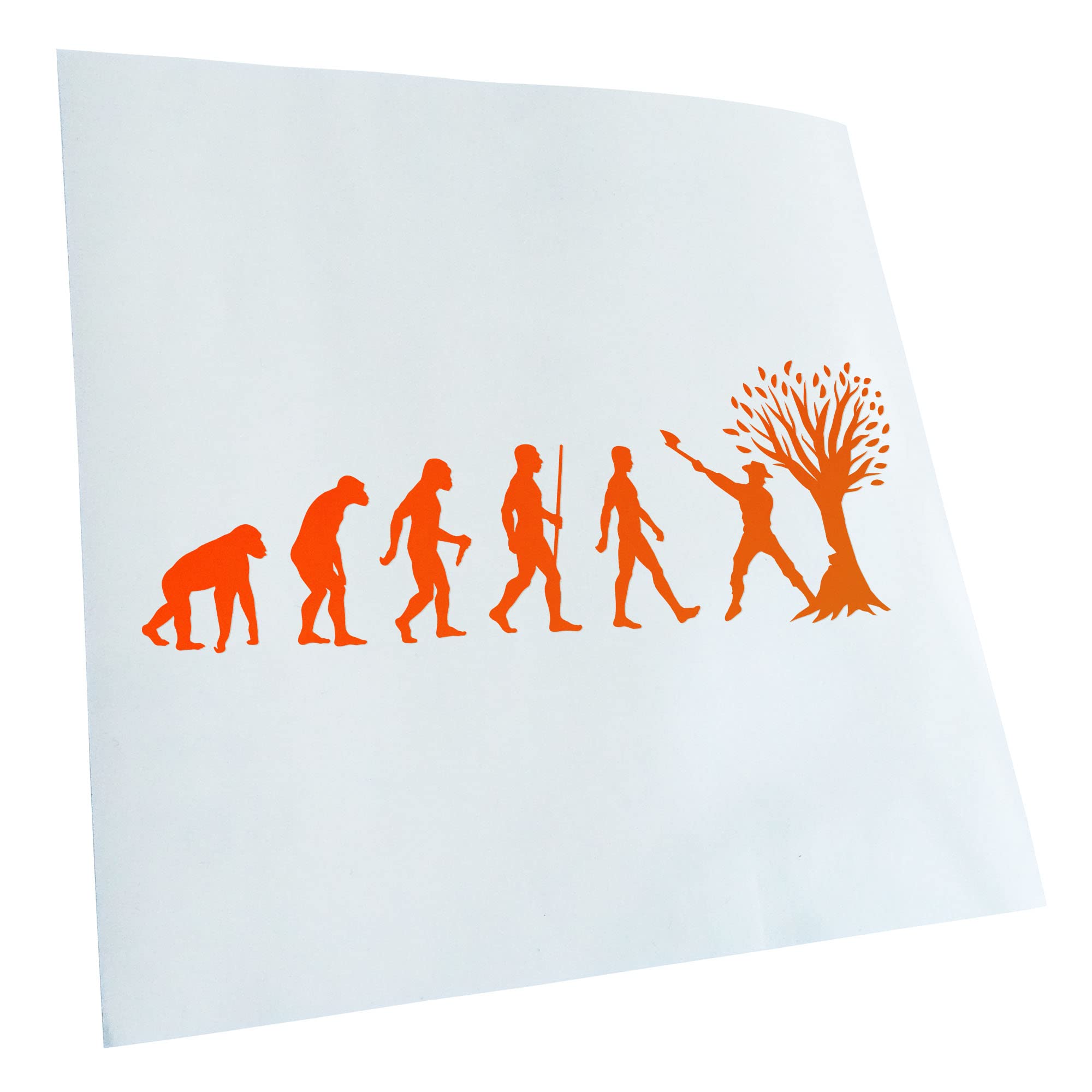 Adesivo Auto Kiwistar 'Boscaiolo Con Ascia' - 30x11 Cm Arancione Neon - Per Tuning Veicoli - Foto 5