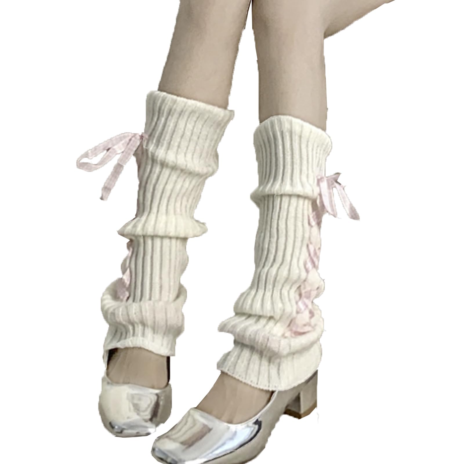 Womens Y2K 80s Leg Warmers Socks Rib Knit Boot Socks