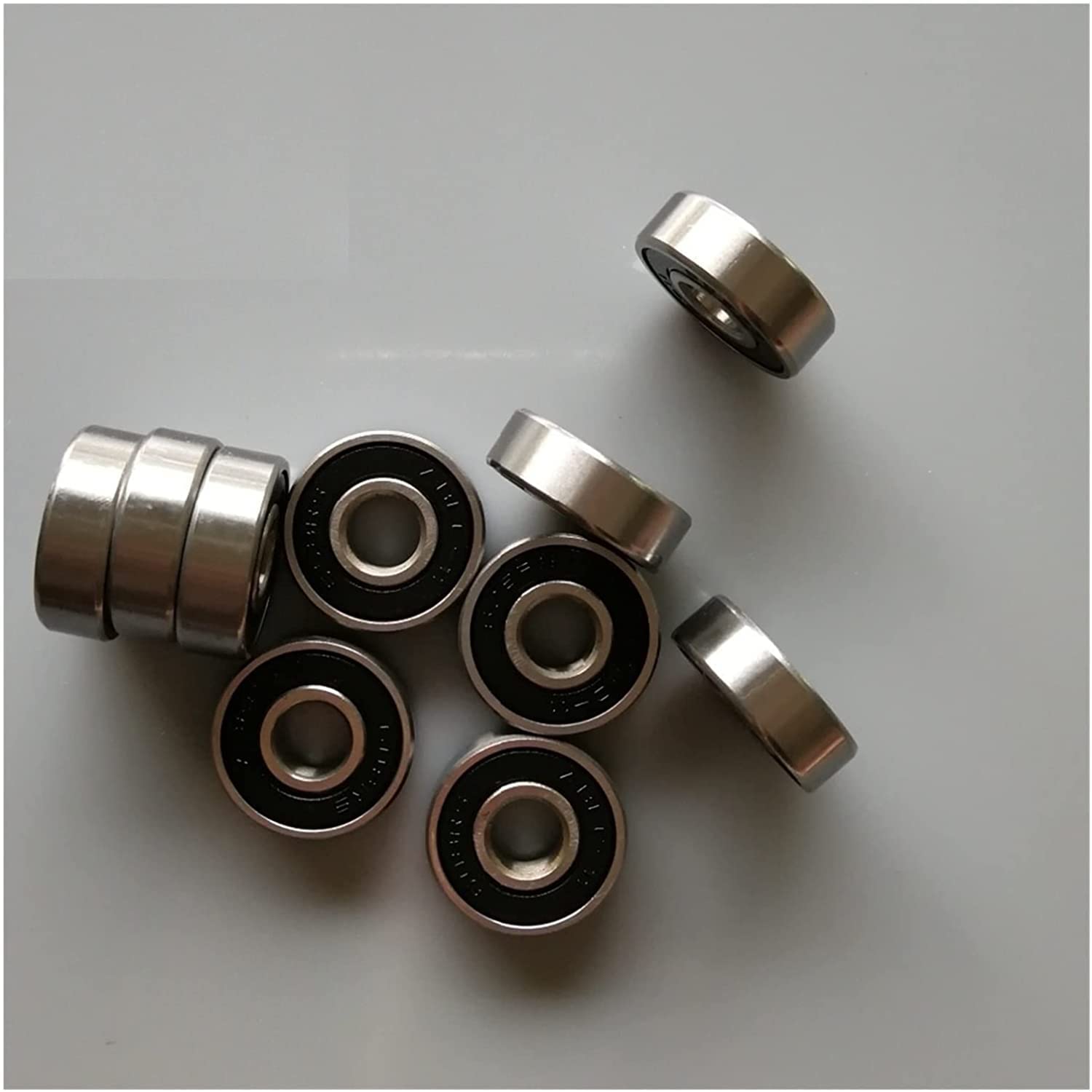 LHNBGTUIW Bearings 8Pcs Stainless Steel Ball Bearing S608 2RS Precision Skateboard 8X22X7mm Inline Skates