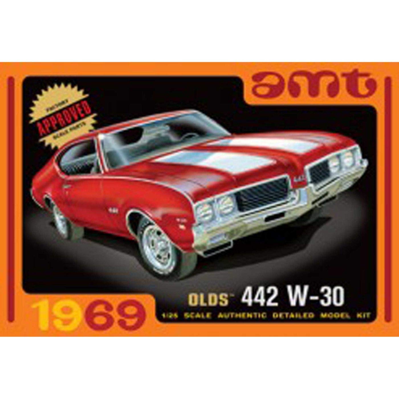 AMT AMT1105 1969 Olds 442 W-30 Model Kit, White, 1:25 Scale