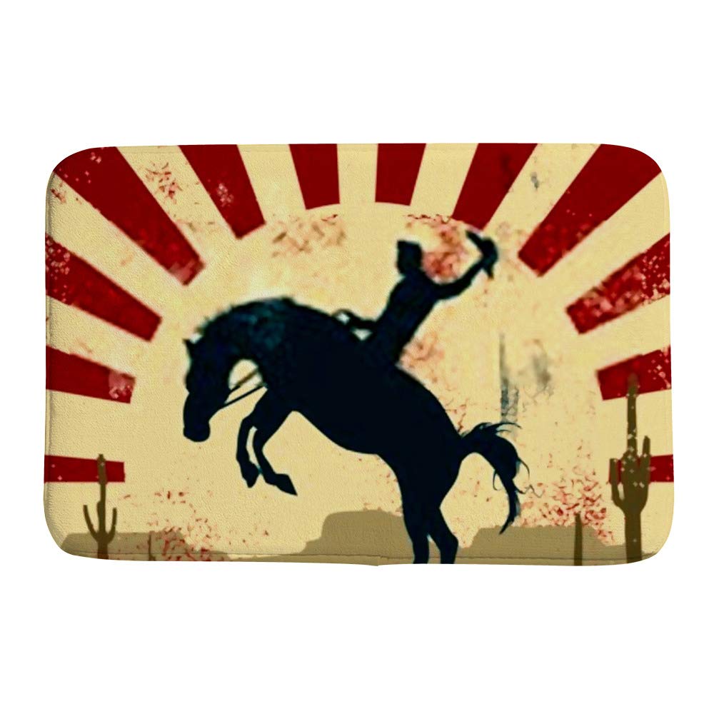 Tapis de bain de cow-boy moelleux cheval sauvage CHEHONG