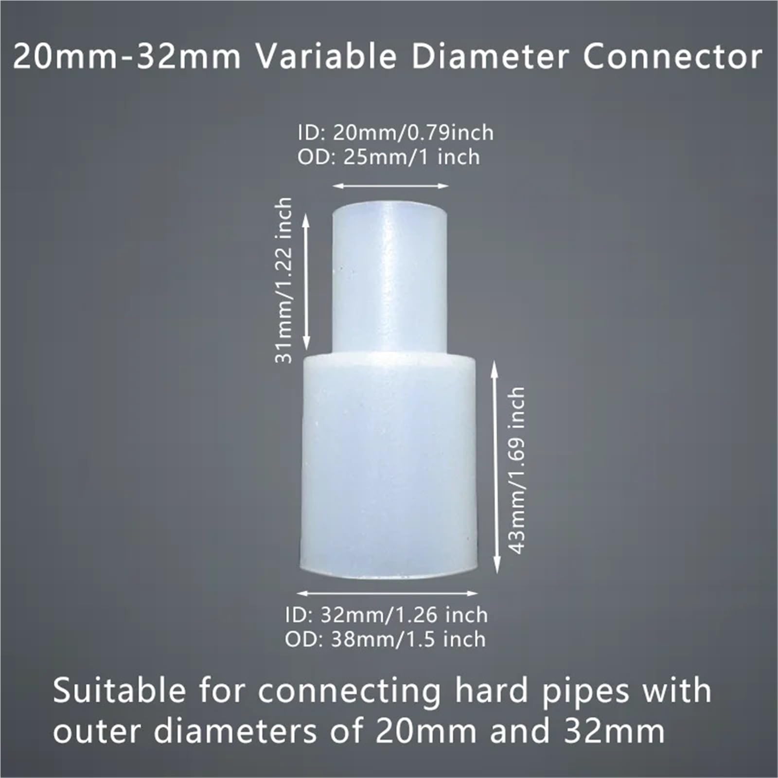 Giunto di riparazione flessibile in silicone da 5 pezzi che riduce il diametro del connettore del tubo duro accoppiamento del tubo irrigazione for il giardino(20mm-32mm 5pc)