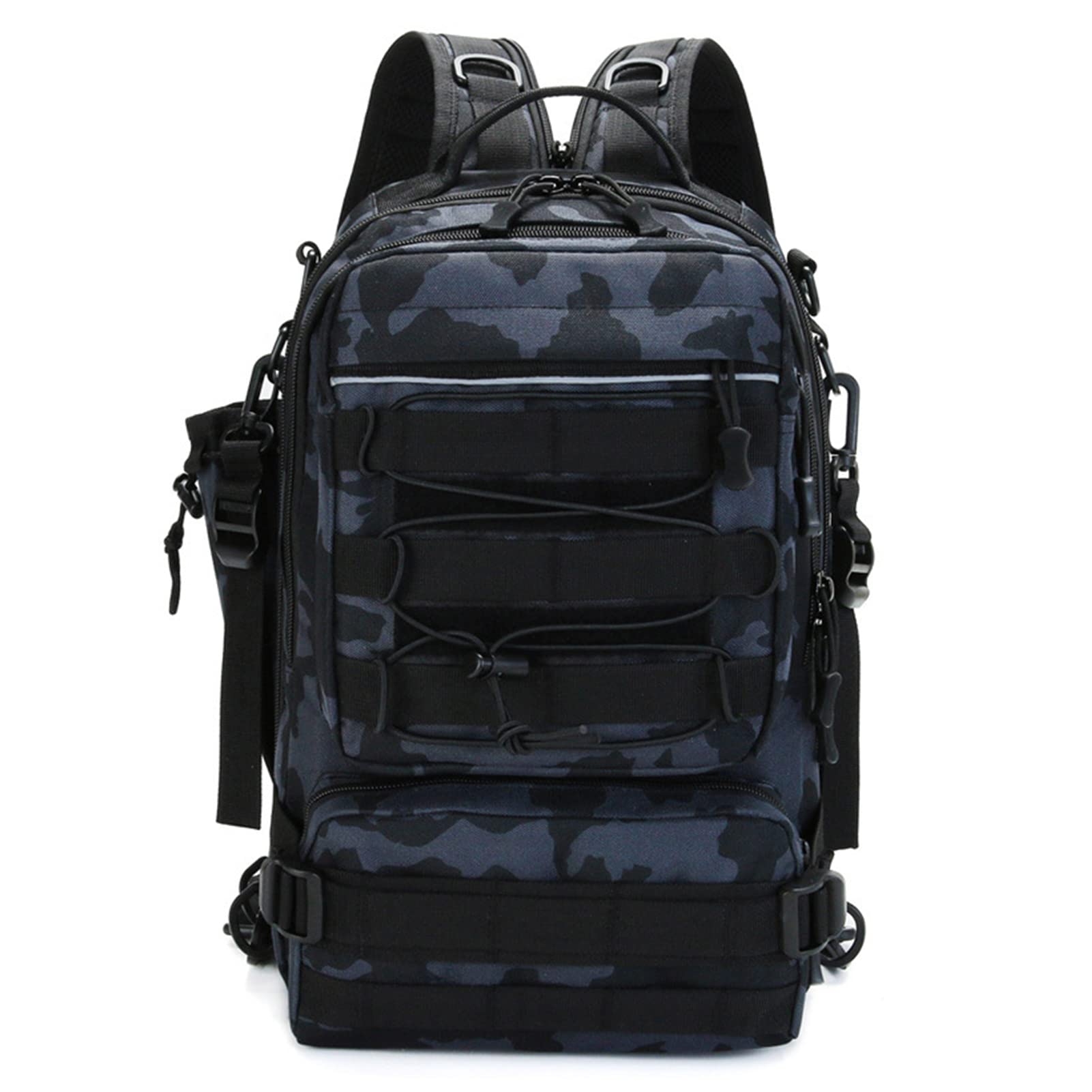 Wędkarstwo Tackle Plecak do przechowywania Torba na zewnątrz Plecak na ramię Wodoodporna torba na narzędzia wędkarskie Cross Body Sling Bag (Camouflage-1)