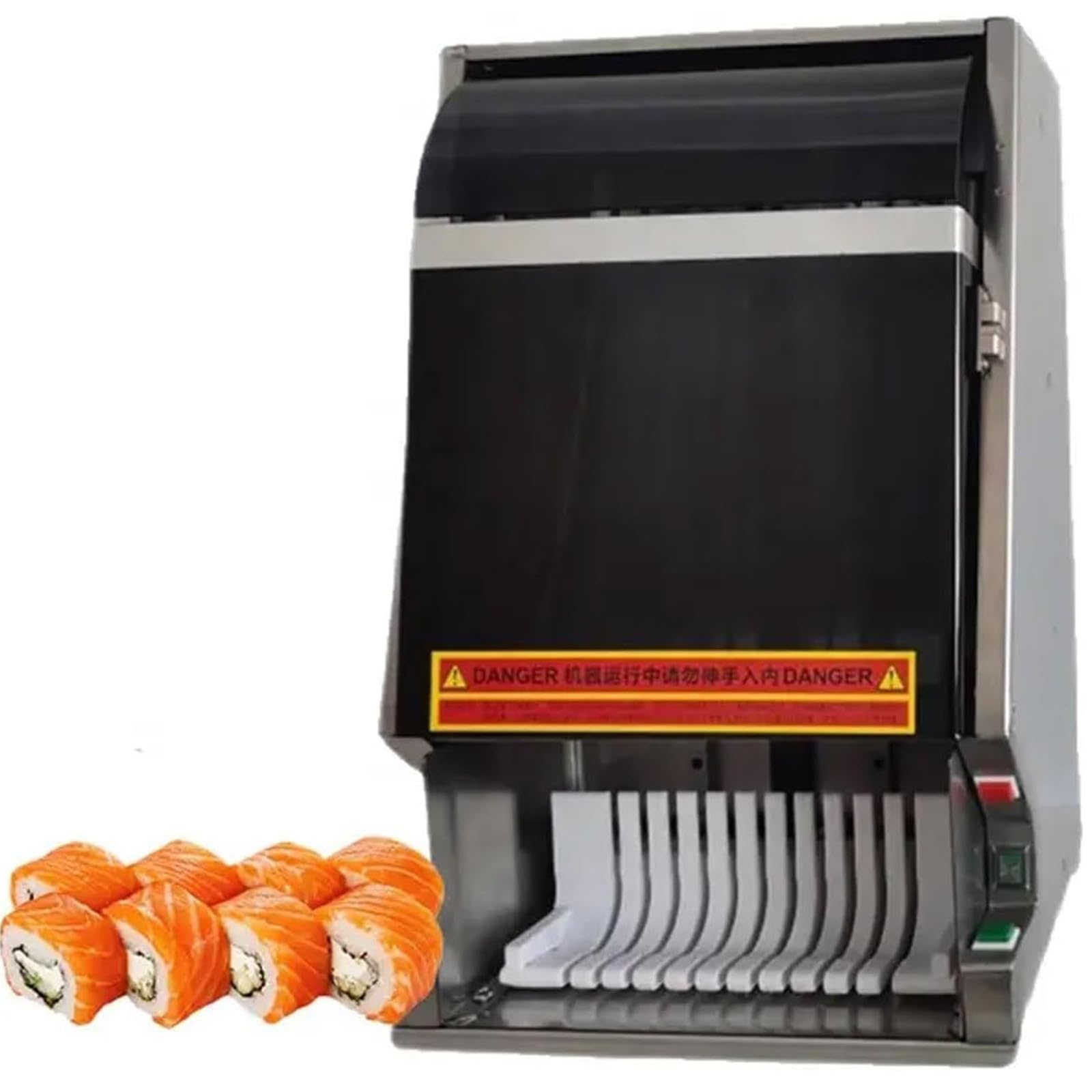 CWCQGH Sushi Roller Cutting Machine, Multifunctional Sushi Roll Slicer with Sharp Blade for Quick Preparation (8slices)