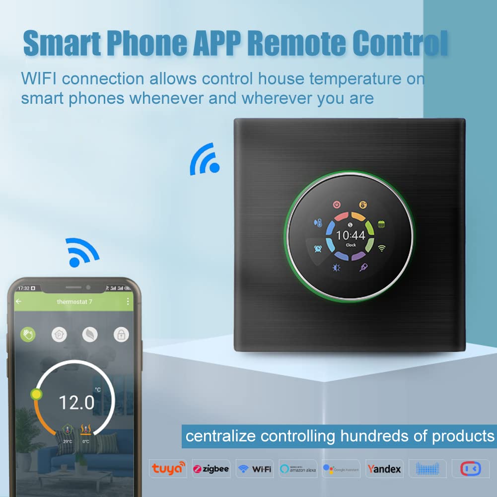 Termostato Caldaia A Gas Wifi con Digitale Programmabile,Cronotermostato wifi Smart Compatibile con Alexa Google home,Termostato Ambiente Intelligente Controllo Vocale