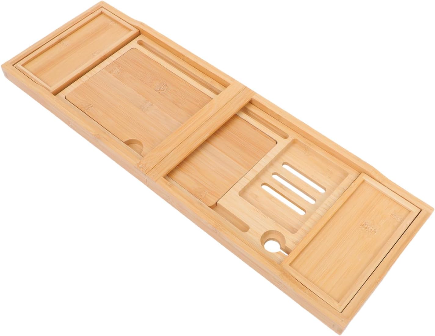 Ciieeo Elegant Bamboo Bathtub Rack Expandable Storage Tray Shower Tray Toiletries Holder Phone Stand Organize Your Bathroom Space