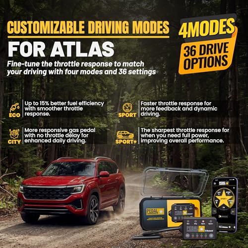 Image of PEDAL COMMANDER for Volkswagen Atlas 2018-2026 Throttle Response Controller - Anti-Theft, 4 Driving Modes, App Control, Throttle Controller Performance Upgrade, Atlas Accessories