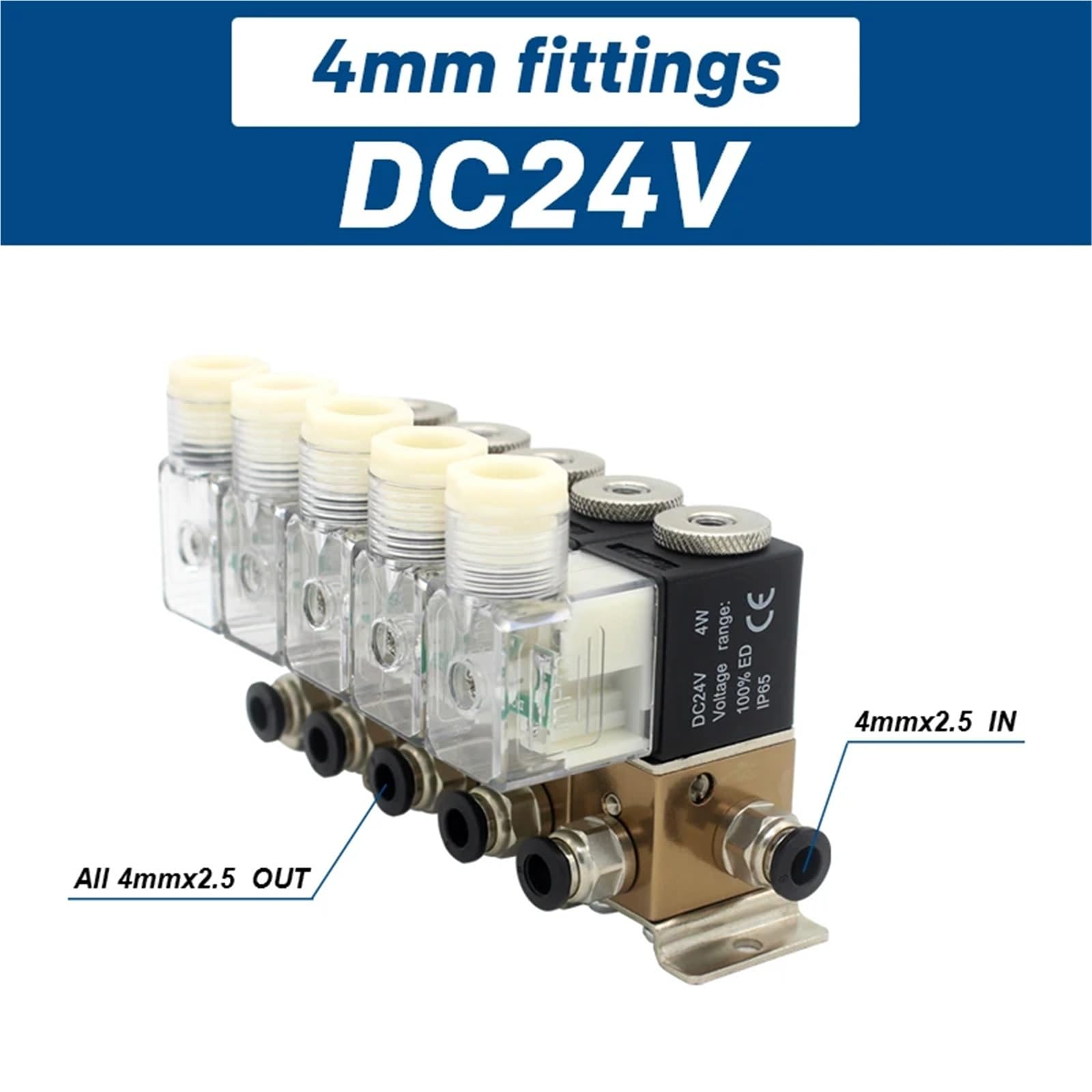 3V1-06 Electroválvula neumática de 3/2 vías, normalmente cerrada, combinación de presión positiva y negativa, control universal con ventosa(DC24V 4mm fittings)