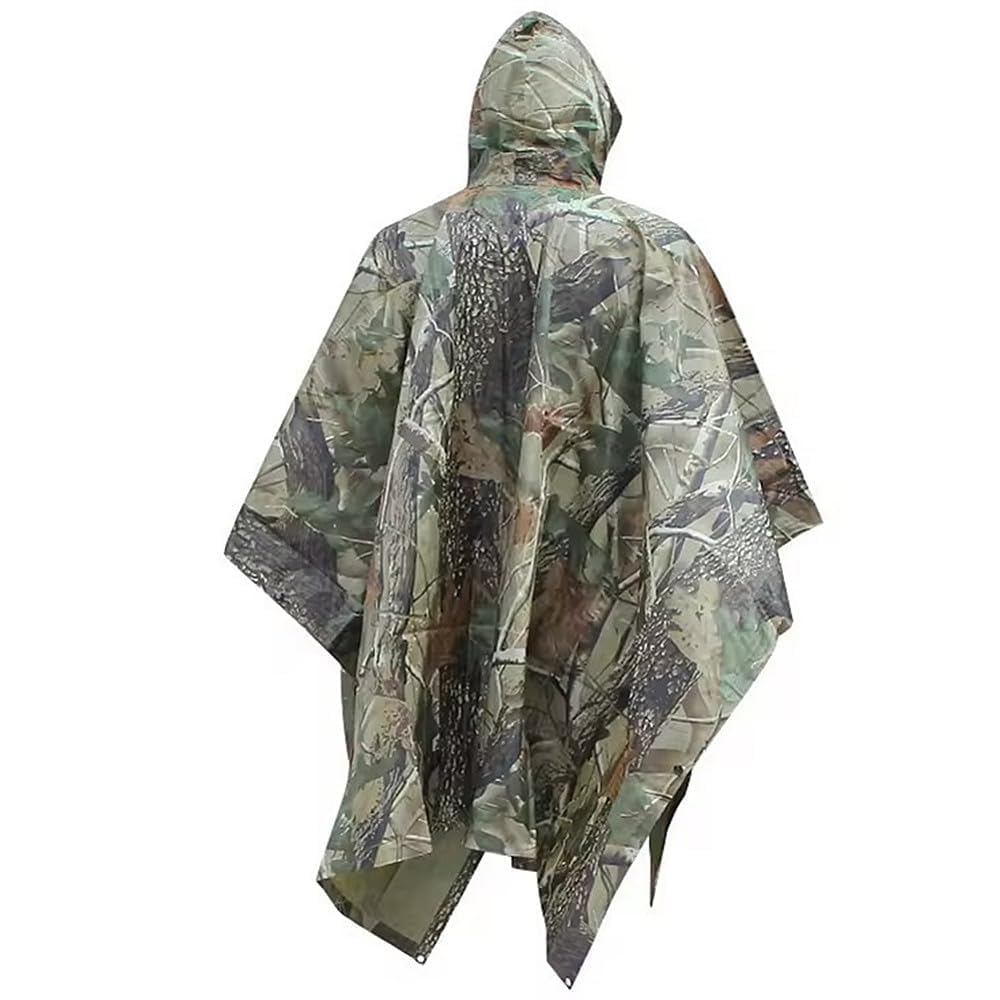 TRIXES Poncho de pluie imperméable camouflage, léger pour adultes – Randonnée, festivals, voyages et plus encore