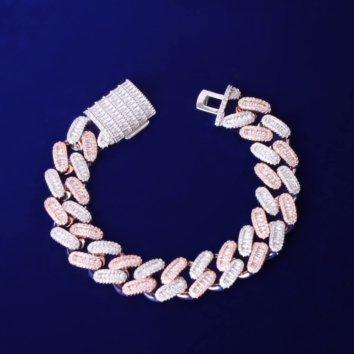 Amazon.com: Iced Out 15mm Miami Cuban Link Bracelet for Men Micro