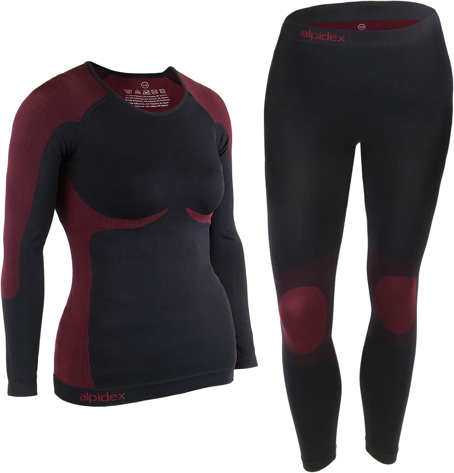 ALPIDEX Functional Wear Thermal Underwear Woman Ski Breathable Warm Base Layer Cold Weather Set Long Johns Top Bottom