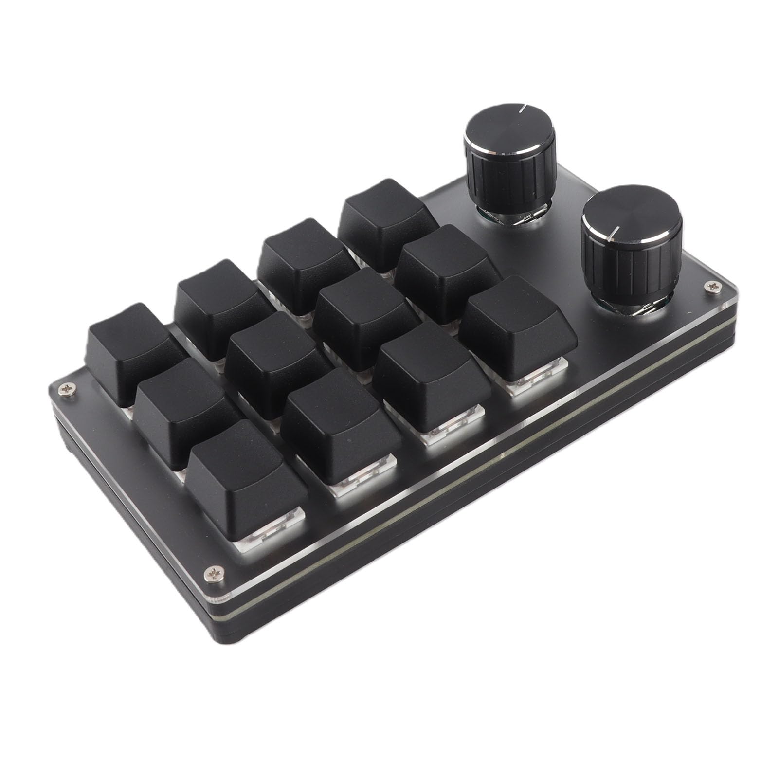 Annadue Tastiera Macro per PC Desktop, 3/4/6/9/12 Tasti USB Office Gaming Manopole per Tastiera Meccanica con Albero Rosso Personalizzato, Tasti di Scelta Rapida Personalizzati per Il (12 Tasti con 2