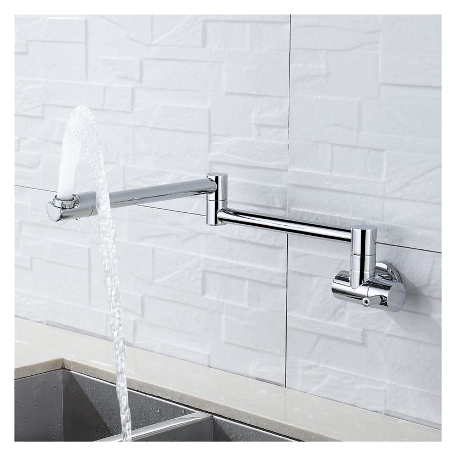 Grifo para llenado de ollas, Rellena de latón sólido Toque Montaje de pared grifo de cocina de un solo agujero de un solo agujero de un solo agujero cromado níquel negro giratorio rojo pliegue plegabl