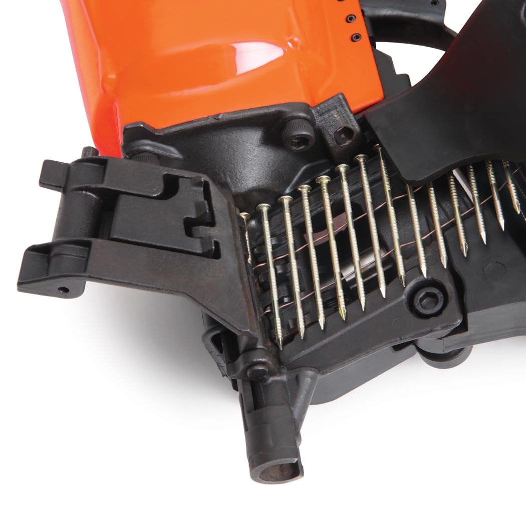 TACWISE Clavadora Neumática de Bobina 57mm (GCN57P) Naranja | Utiliza Clavos en Bobina Plana de 25 a 57 mm