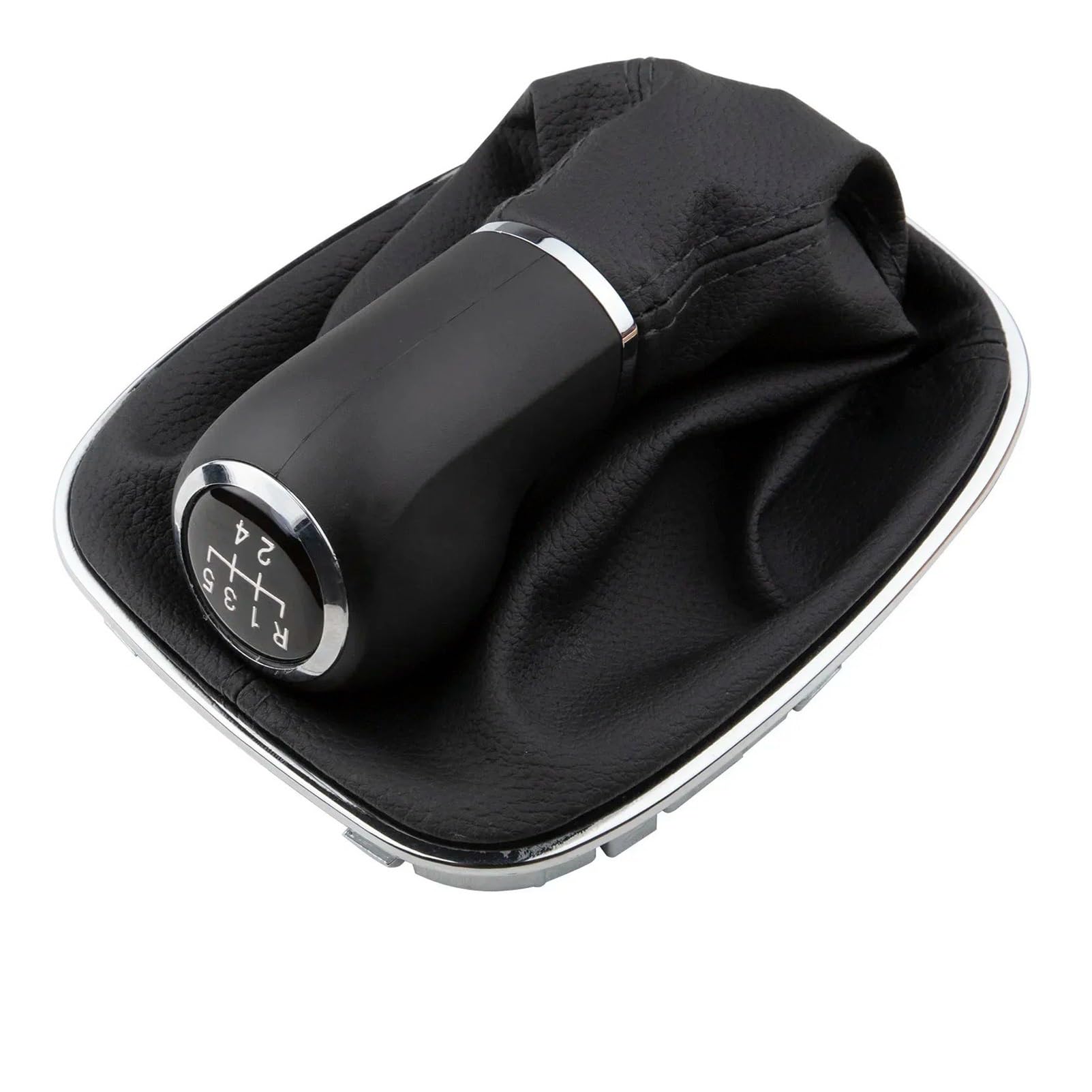 BWSDMZJQRT Car Gear Shifter Knob for Opel for Vauxhall for Corsa D S07 E X15 5 Speed Gear Shift Knob Gaitor Boot Manual PU Leather Plastic