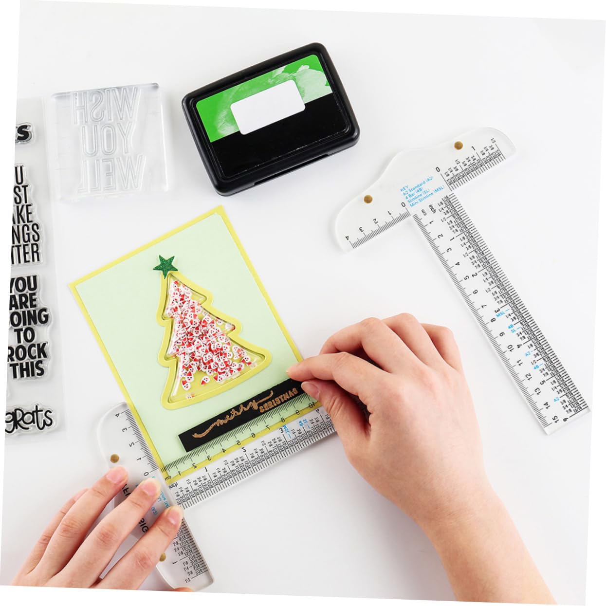 Artibetter 5pezzi Righello t Trasparente Plastica Per Cucito e Disegno Strumento Di Misurazione Leggero e Compatto Per Progetti Di Artigianato e Patchwork