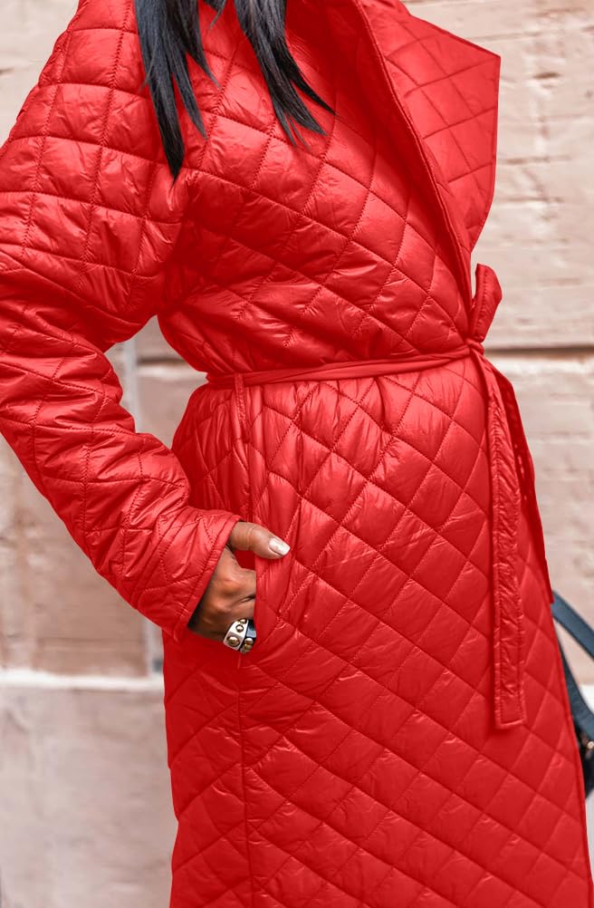 ORANDESIGNE Cappotto Donna Piumino Giacca Calda Cappotti Lungo Elegante Piumino Invernale Giubbotto Lungo con Cintura