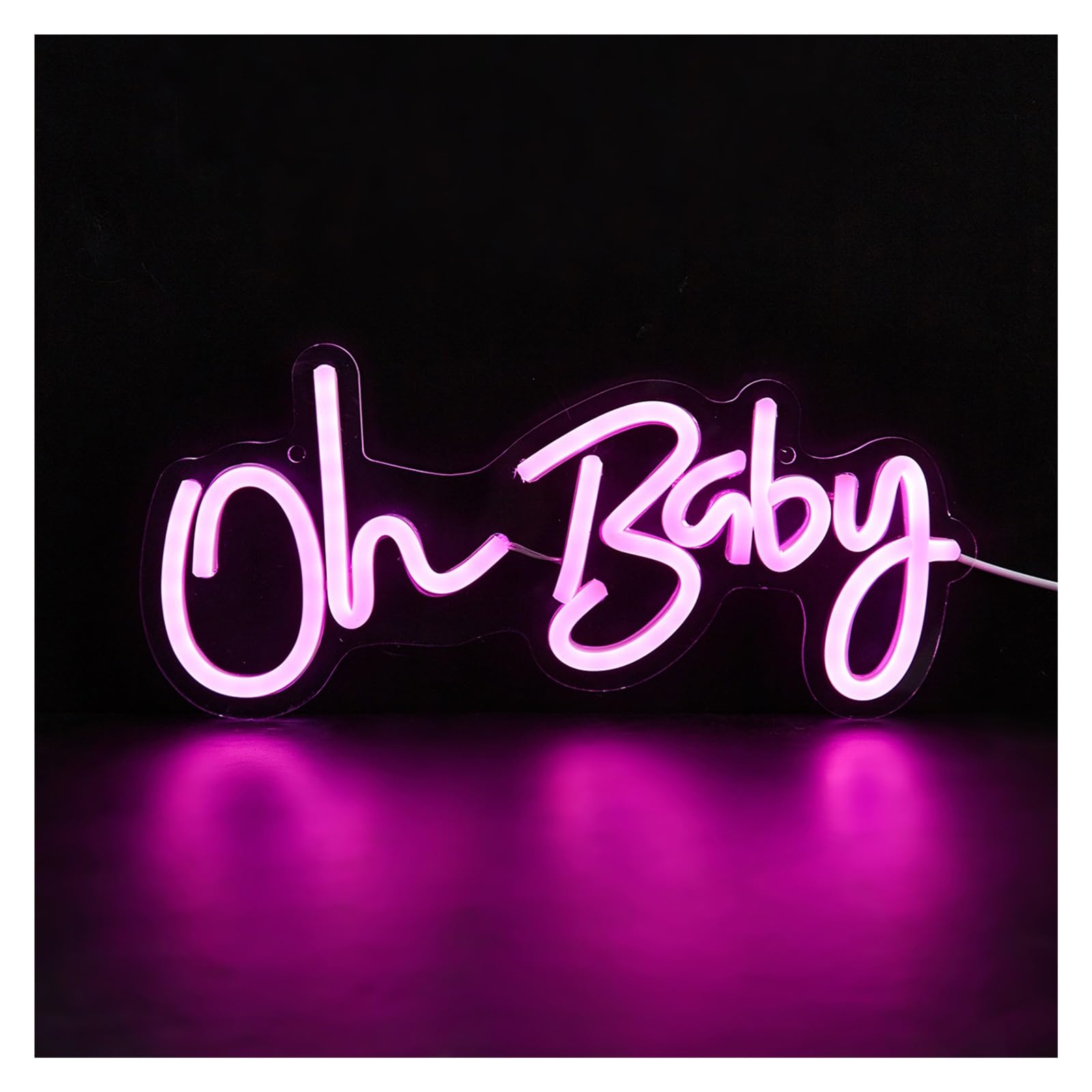 Zynther Neon lamp Neon for Oh for Baby Signs Night Light Wall Art and Bedroom Living Room Decor Sign(Pink)