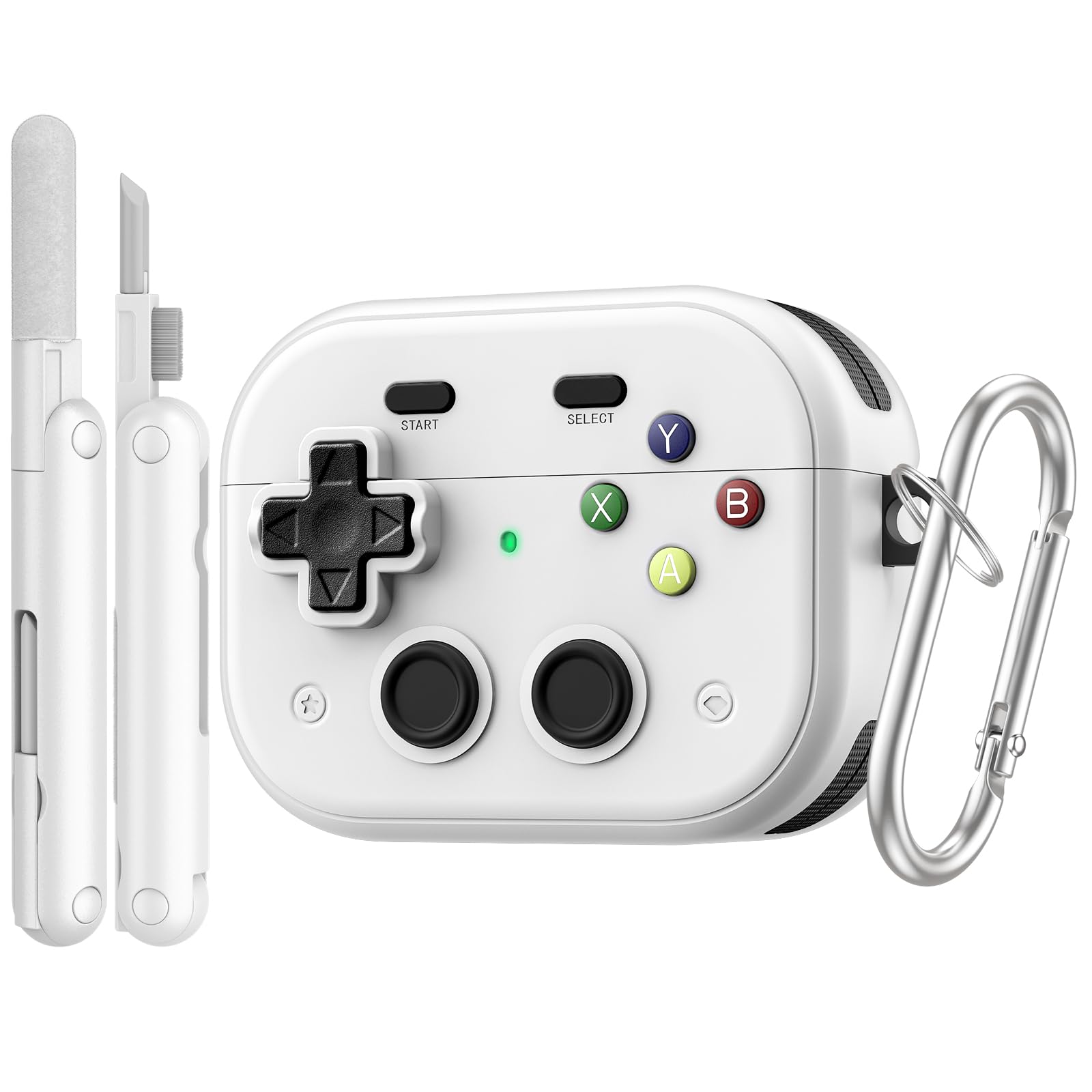 GIOPUEY Étuis Compatible Avec Airpods 4 2024,Coque TPU, Case CoverPoids Léger, Antichoc, Portable - Transparent Glitter