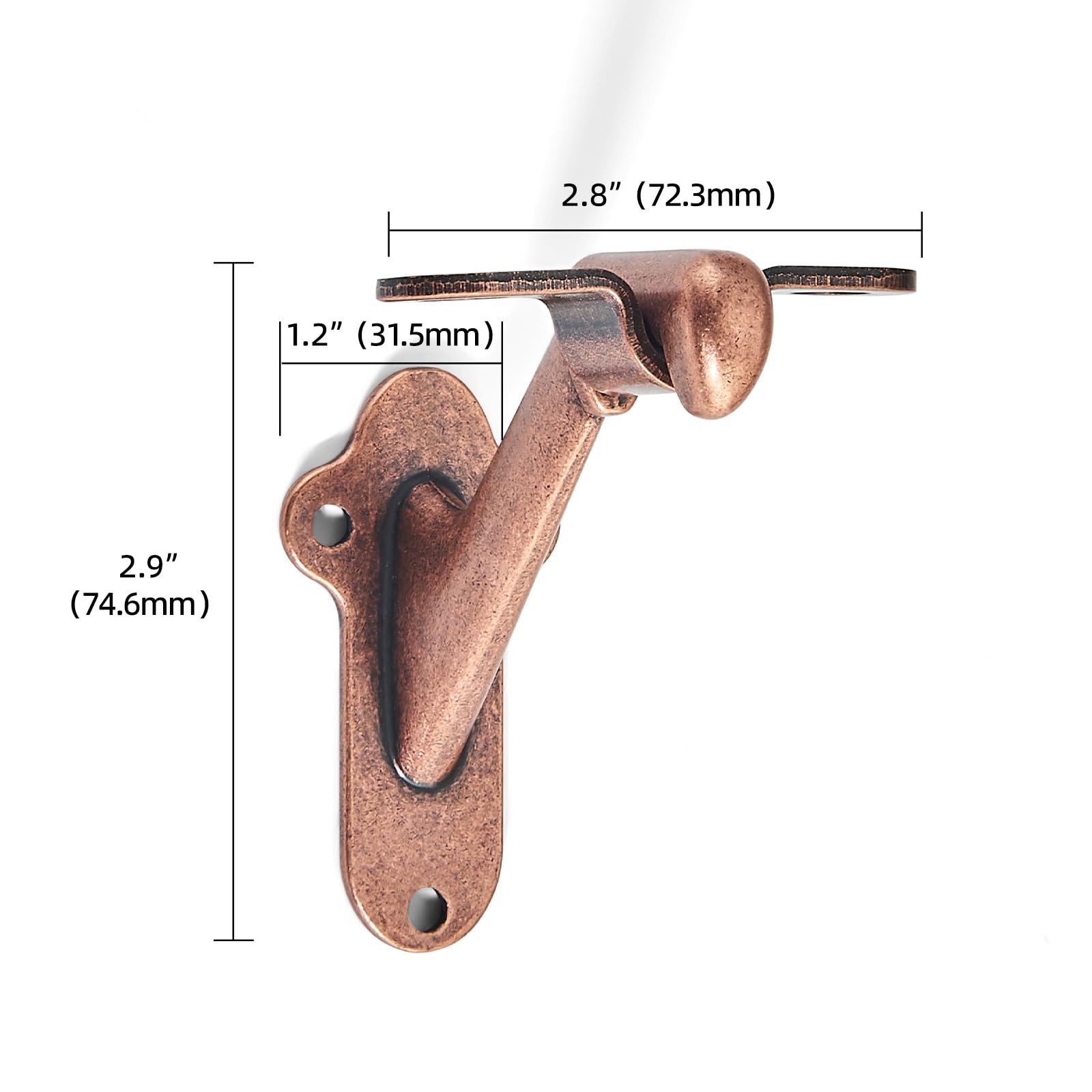 KHTUMEWARE-ST342 Antique Copper Handrail Brackets in Antique Copper — KHTUMEWARE